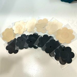 New 12 pair of Nipple Covers Pasties Nude & Black
